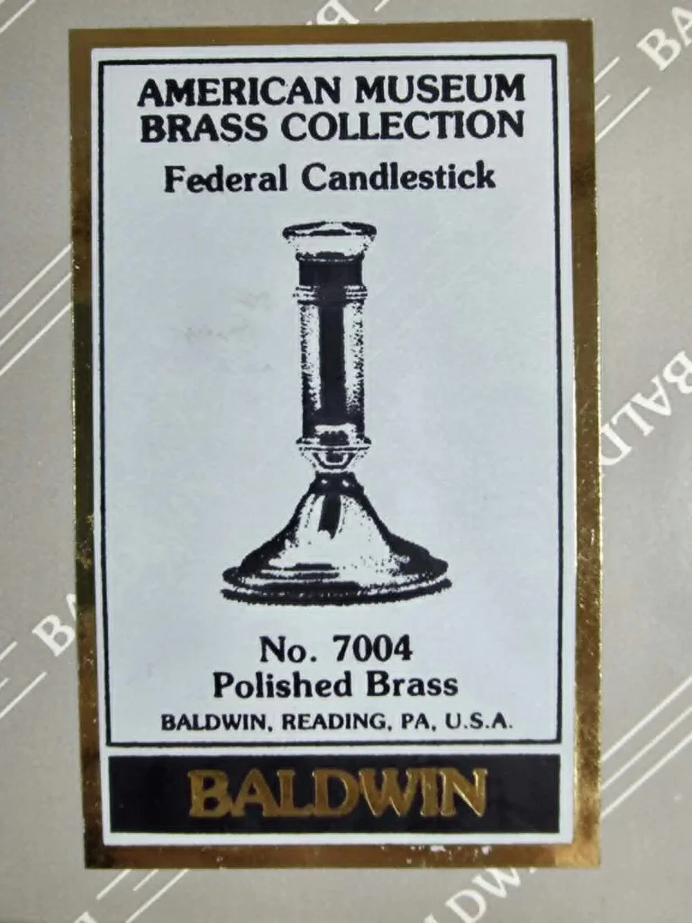 BALDWIN SOLID POLISHED BRASS CANDLESTICKS OVAL BASE 5.5